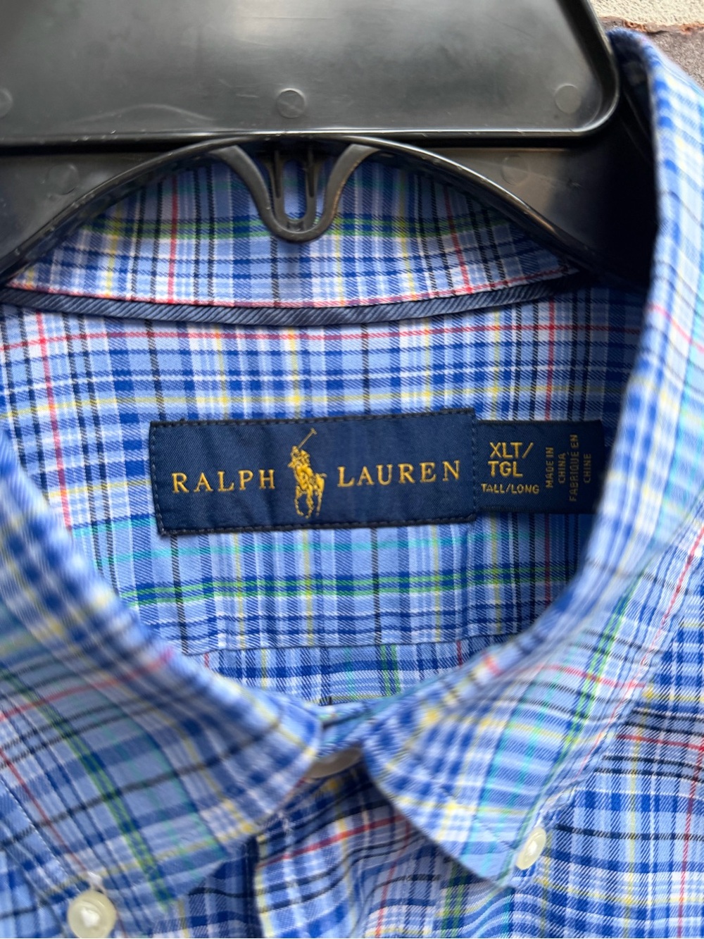 Polo Ralph Lauren Men’s XLT Light Blue Plaid Button-Down Long Sleeve Shirt P4 - Picture 5 of 7